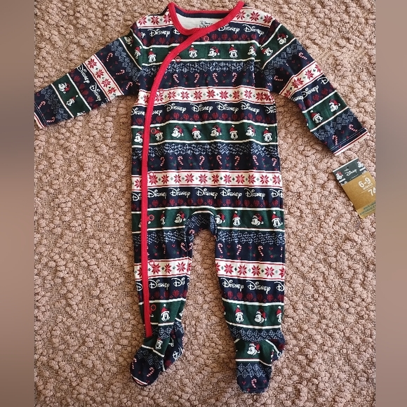 NWT Disney x Primark Christmas Onesie Footsie One Piece Bodysuit 6-9 Months - Picture 2 of 4